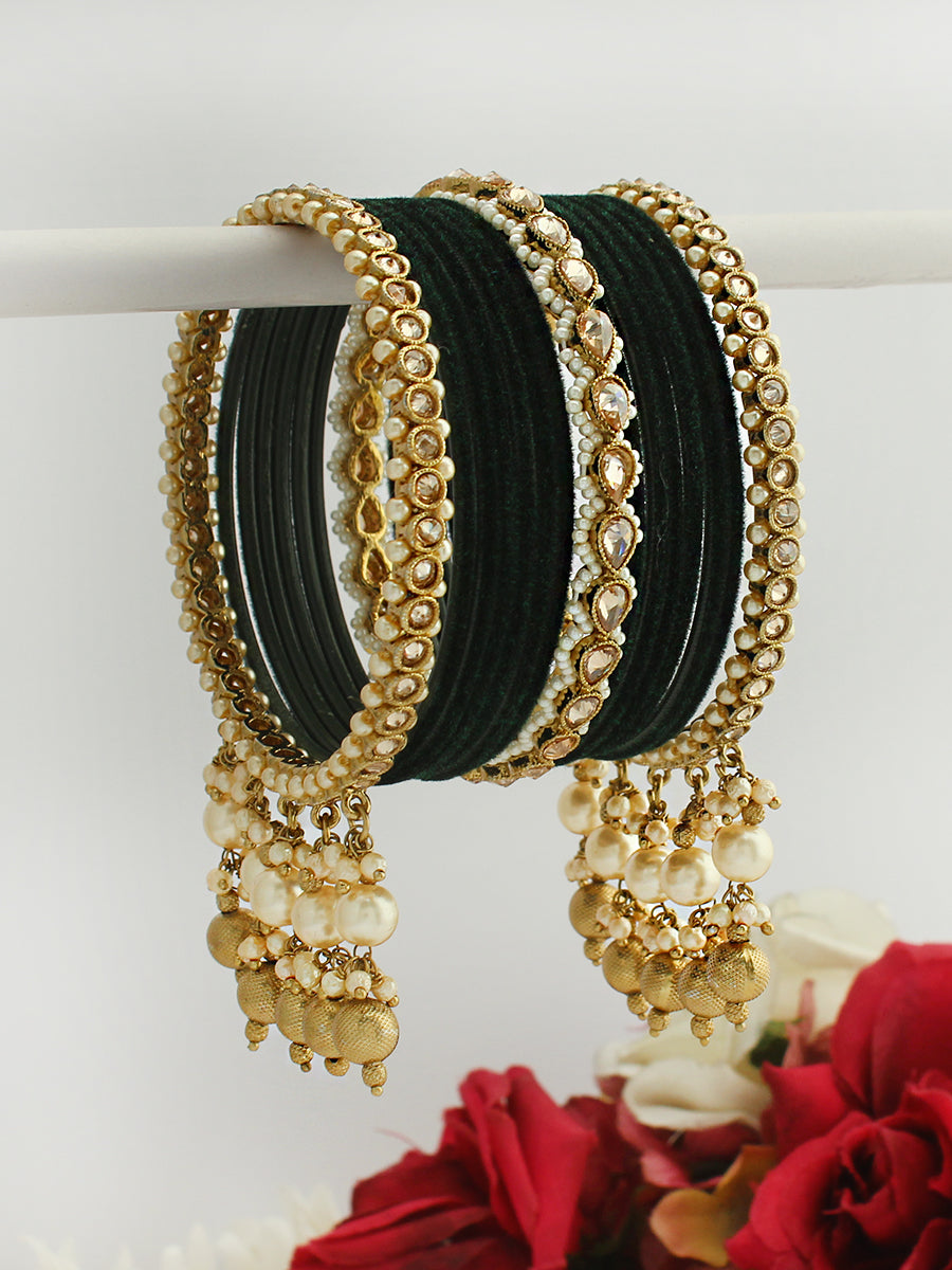 Pranali Bangle Set / Stack-Green