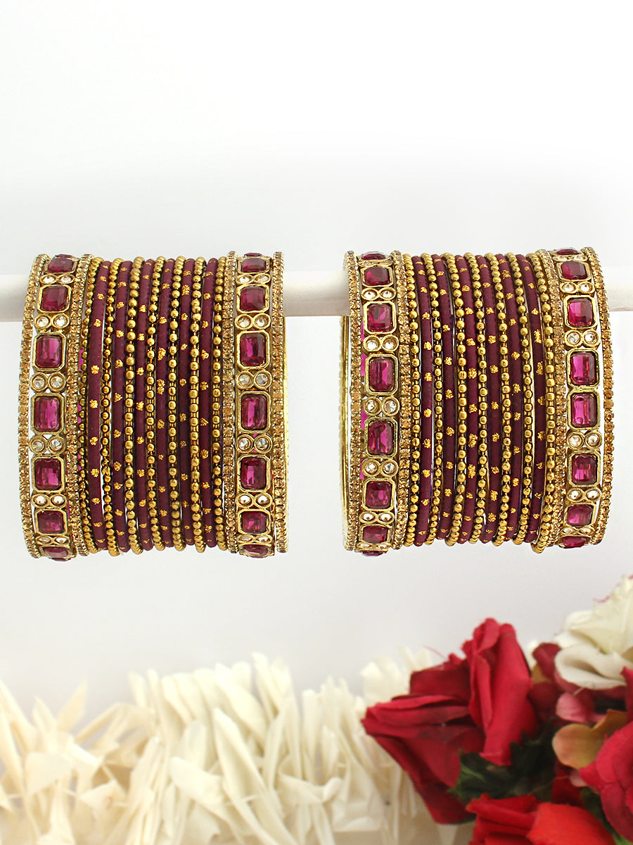 Mansha Bangle Set / Stack_purple