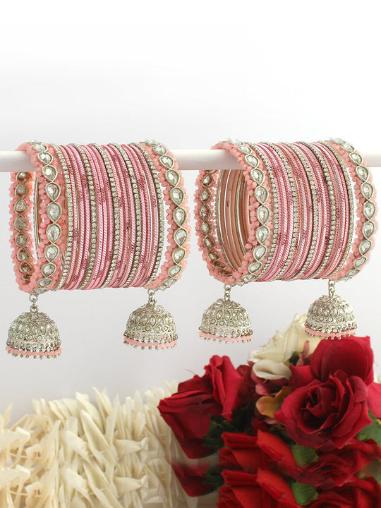 Ziya Bangle Set / Stack-Pastel Pink