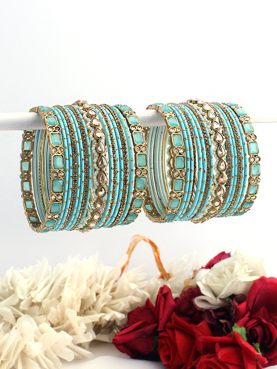 Itisha Bangle Set / Stack-Turquoise