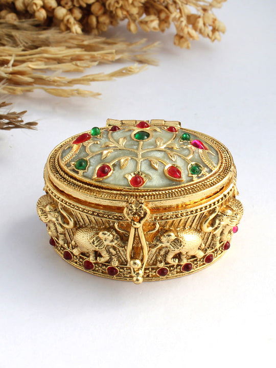 Mughal Inspired Trinket Box-Aqua