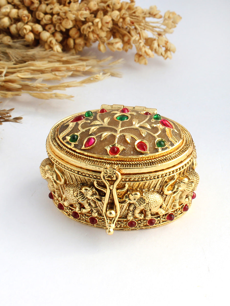 Mughal Inspired Trinket Box-Peach