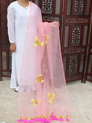 Pastel Pink Tissue Dupatta with Gotapatti Net Work-Pastel Pink 