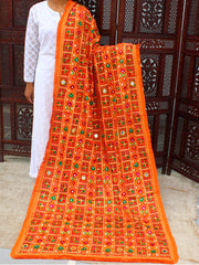 Nimrat Phulkari Dupatta Orange