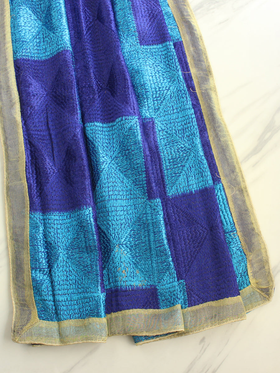 Simran Phulkari Dupatta-Blue