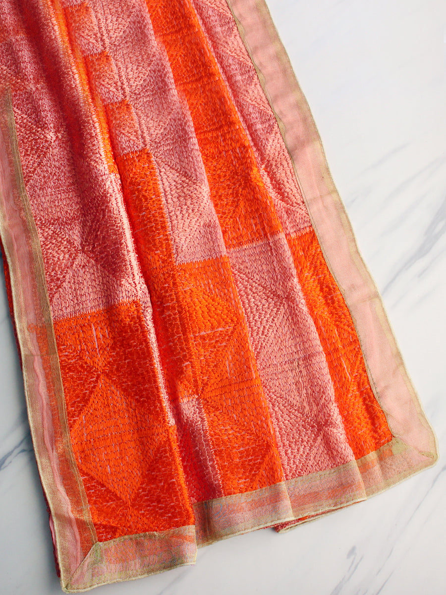 Simran Phulkari Dupatta-peach