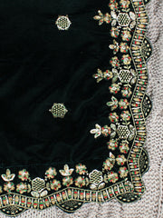 Somya Velvet Shawl-Green