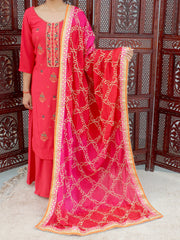 Jasmine Dupatta-Hot Pink