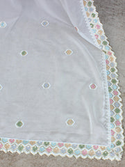 Maheen Off White Organza Dupatta