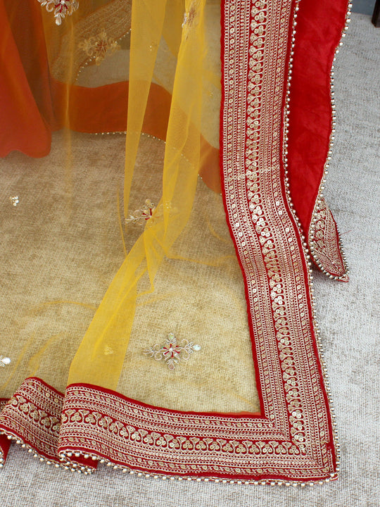 Mansi Mustard Yellow Net Dupatta