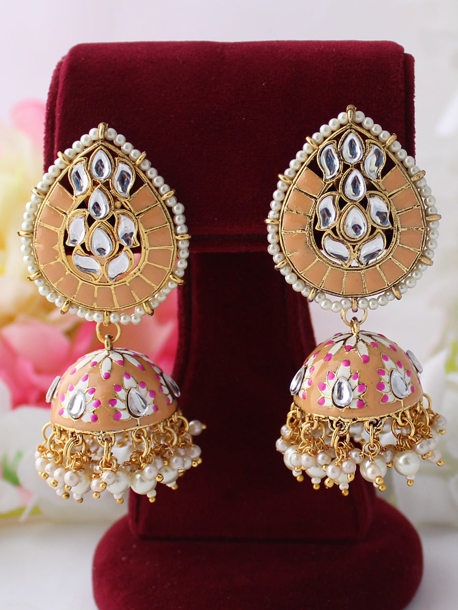 Ameena Earrings-Peach