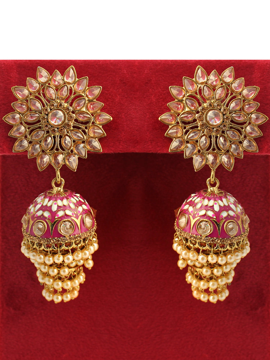 Ashna Earrings-Hot Pink