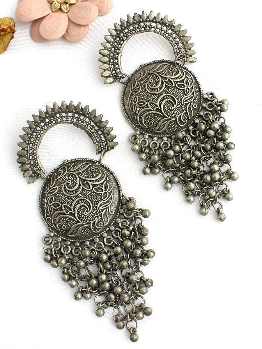 Kanika Earrings-Antique Silver