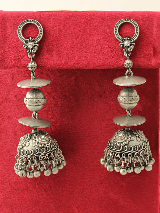 Rupal Earrings - Antique Silver