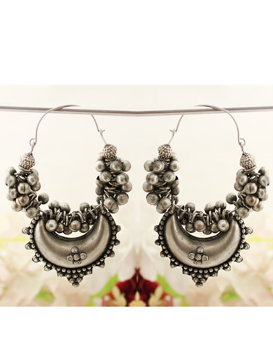 Mrinal Earrings - Antiuqe Silver