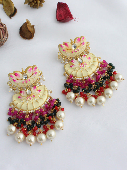 Divya Earrings-Ivory