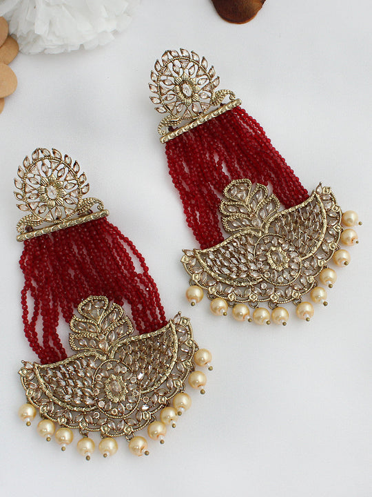 Shamita Earrings-Maroon