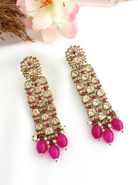 Celina Earrings-Hot Pink