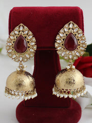 Avni Earrings-Dark Maroon