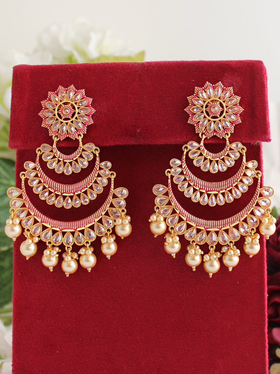 Jasmine Earrings--Hot Pink