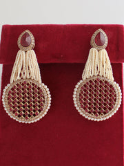 Saira Earrings-Maroon