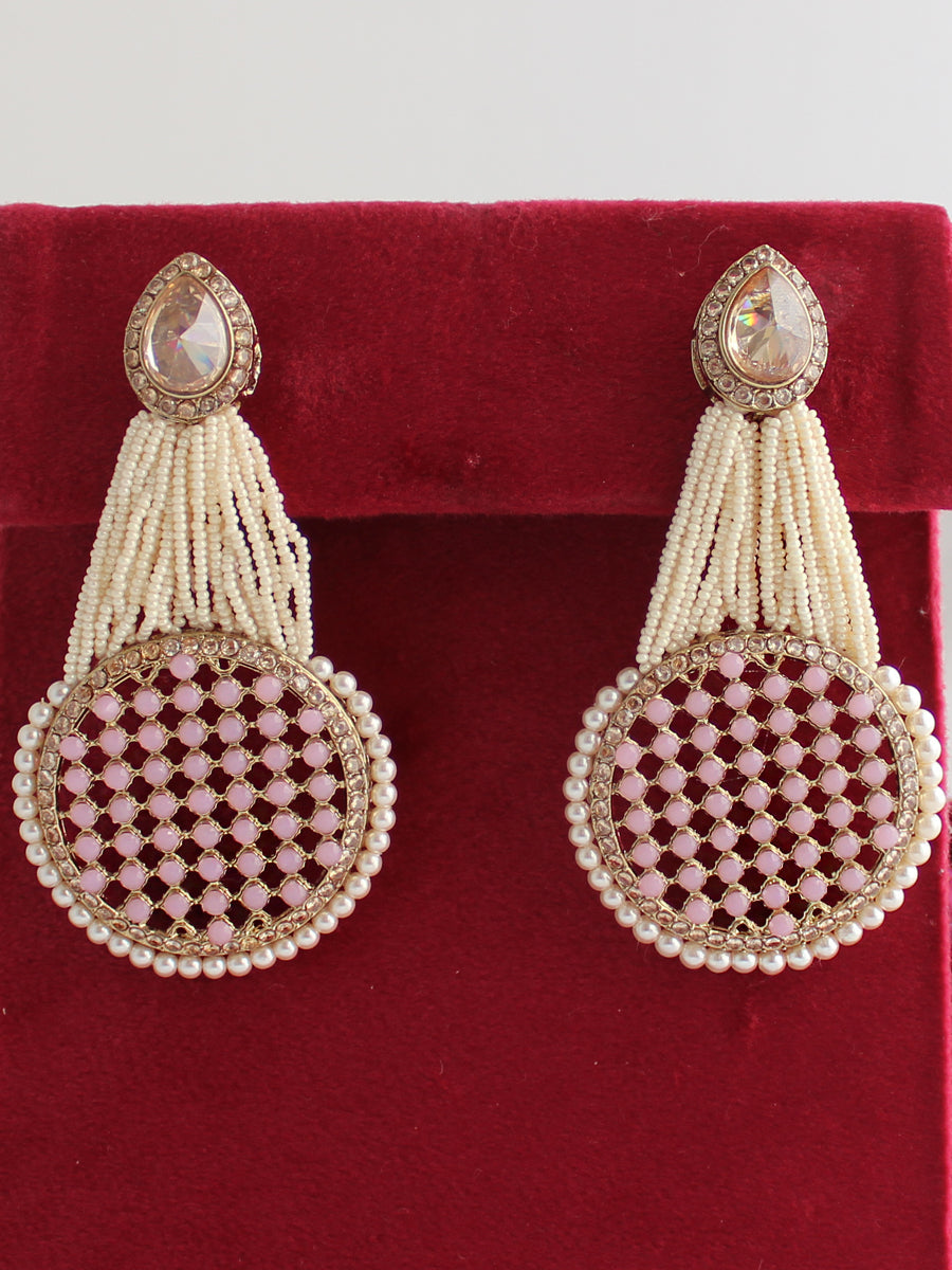 Saira Earrings-Pastal Pink