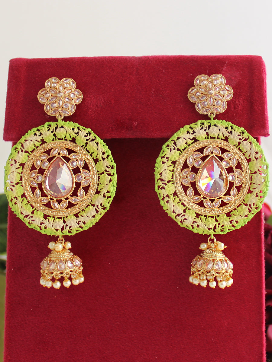 Aaniya Earrings-Parrot Green