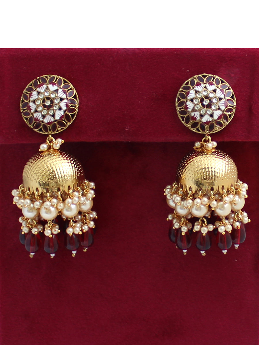 Sehej Earrings-Maroon