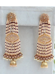 Maysha Earrings-Maroon