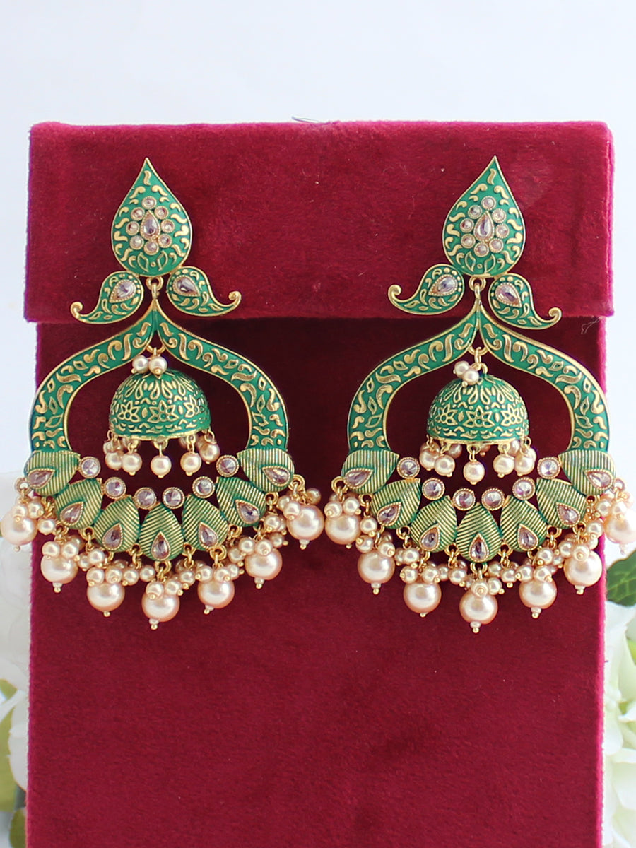 Yuvika Earrings-Green