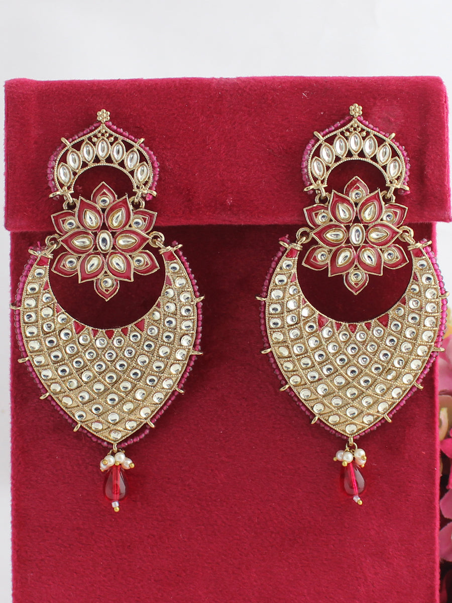 Arushka Earrings-Hot Pink