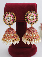 Kaynat Earrings-Maroon