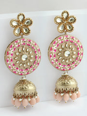 Ishrat Earrings-Green-Peach
