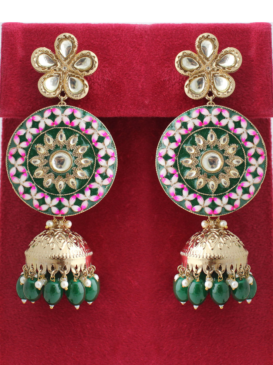 Ishrat Earrings-Green