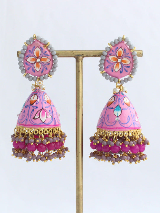 Ipshita Earrings-Pink