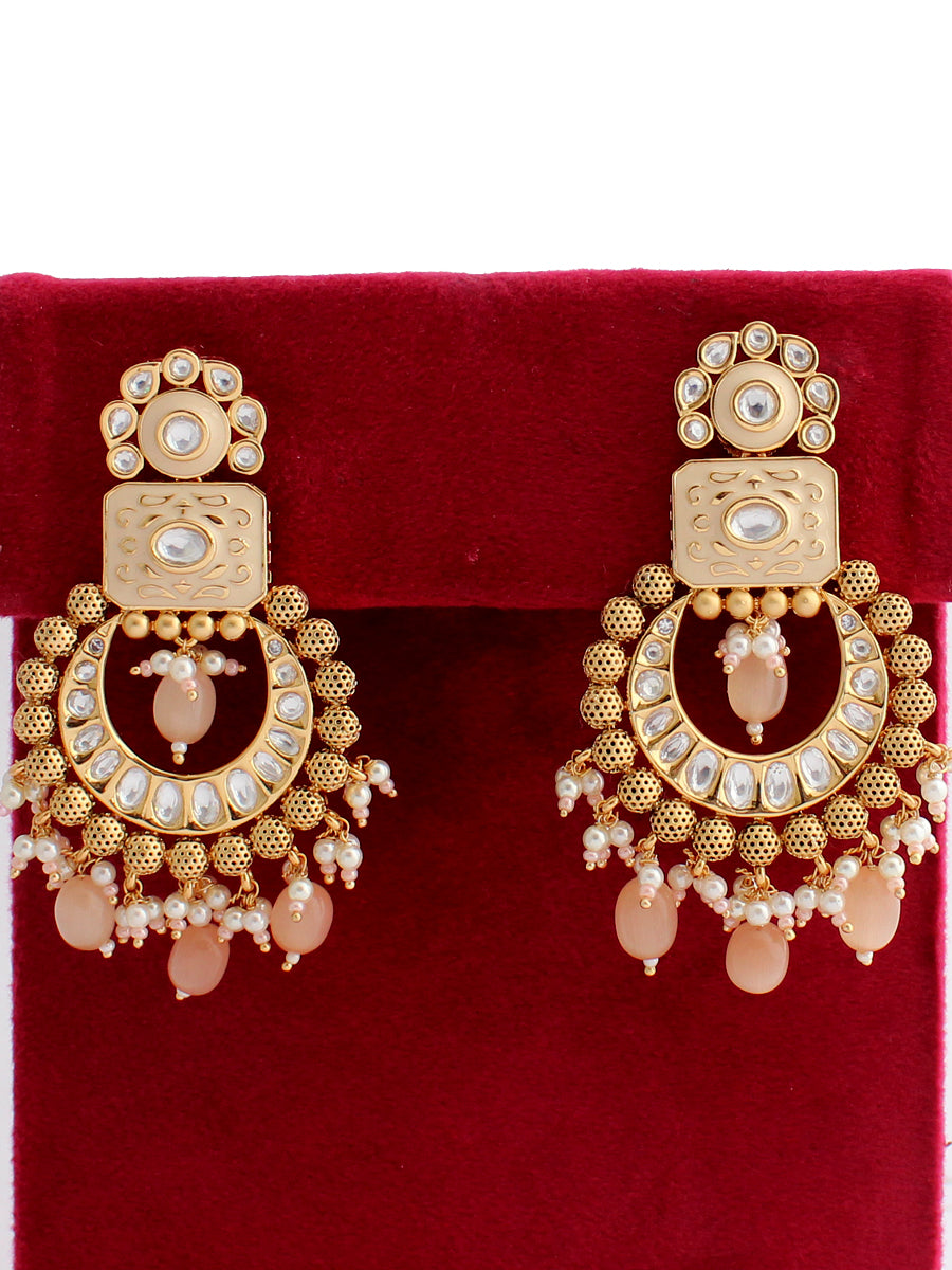 Tanushri Earrings-Peach