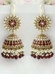 Nimrat Earrings-Maroon