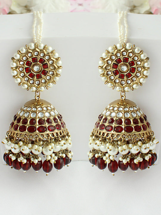 Nimrat Earrings-Maroon