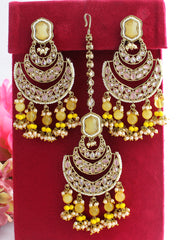 Kamya Earrings & Tikka-Yellow