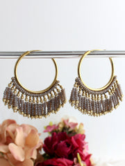 Sonali Hoop Earrings-Grey