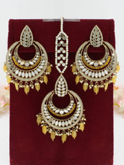 Somya Earrings & Tikka-Yellow