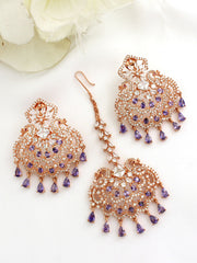 Takshi Earrings & Tikka-Purple