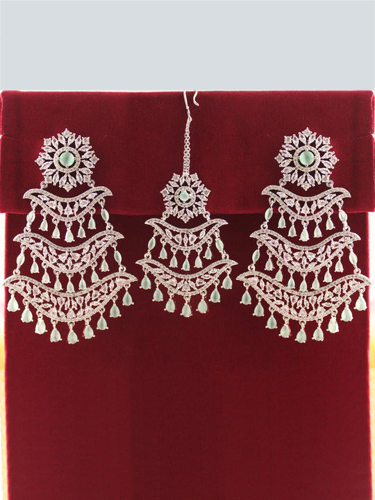 Kayra Earrings & Tikka Set Mint Green