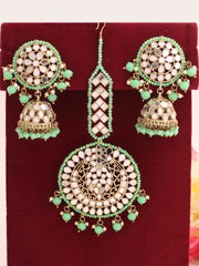 Aisha Earrings & Tikka-Mint Green