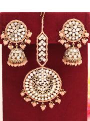 Aisha Earrings & Tikka-Peach