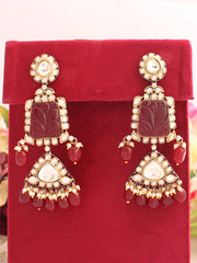 Mrigna Earrings-Maroon