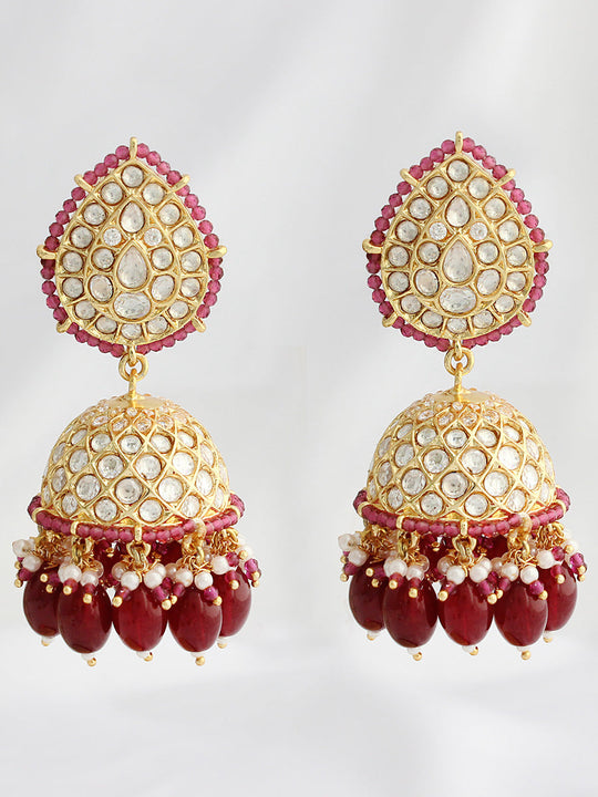 Prisha Earrings-Maroon