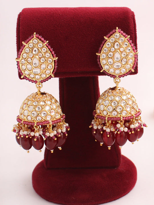 Prisha Earrings-Maroon