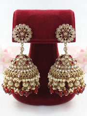 Shabina Earrings-Maroon