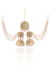 Kirat Mirror Earrings With Ear chain